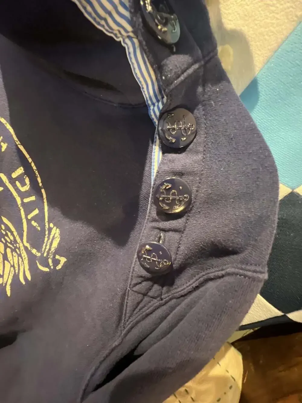 Polo Ralph Lauren Navy Blue Sweatshirt with 109th Div USRL-374 Graphic and Ancho